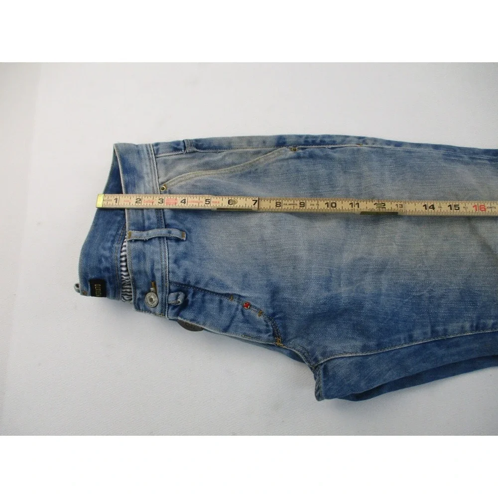 Antony Morato Jeans Mens 30 Blue Gold Denim Slim Fit Light Wash Distressed Vtg